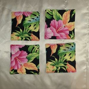 Handmade Coasters (4) from the Big Island BN Hawaii Hawaiian Print
